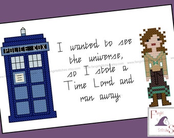 Unofficial Doctor's Wife Idris Tardis cross stitch - PDF Pattern - INSTANT Download