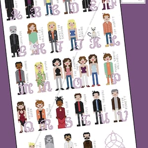 Punto croce alfabeto a tema incantato - Schema PDF - DOWNLOAD IMMEDIATO