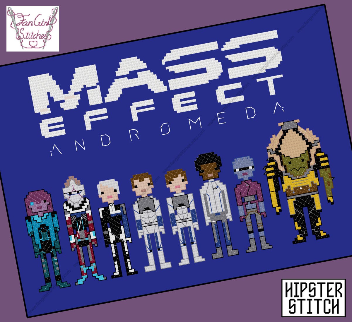 Mass Effect Andromeda themed Cross Stitch - PDF pattern - INSTANT DOWNLOAD