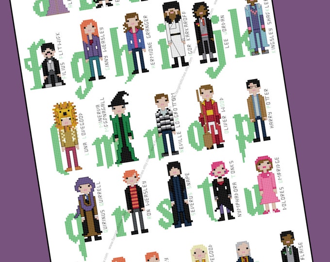 Unofficial HP Wizard World Alphabet cross stitch - PDF Pattern - INSTANT Download