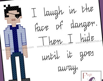 Buffy the Vampire Slayer inspired Xander Quote Cross Stitch card - PDF Pattern - INSTANT DOWNLOAD