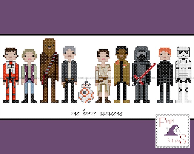 Star Wars themed The Force Awakens cross stitch pattern - INSTANT Download - PDF Pattern