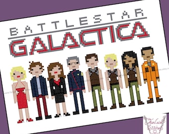 Battlestar Galactica Counted Cross Stitch - PDF Pattern - INSTANT Download