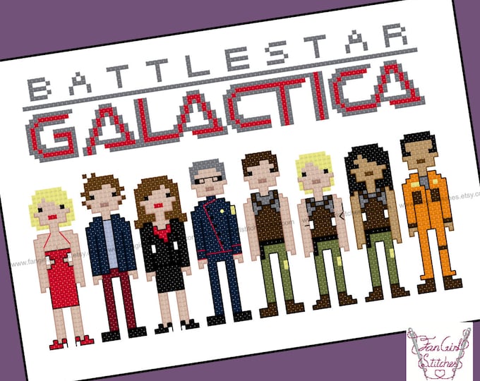 Battlestar Galactica Counted Cross Stitch - PDF Pattern - INSTANT Download