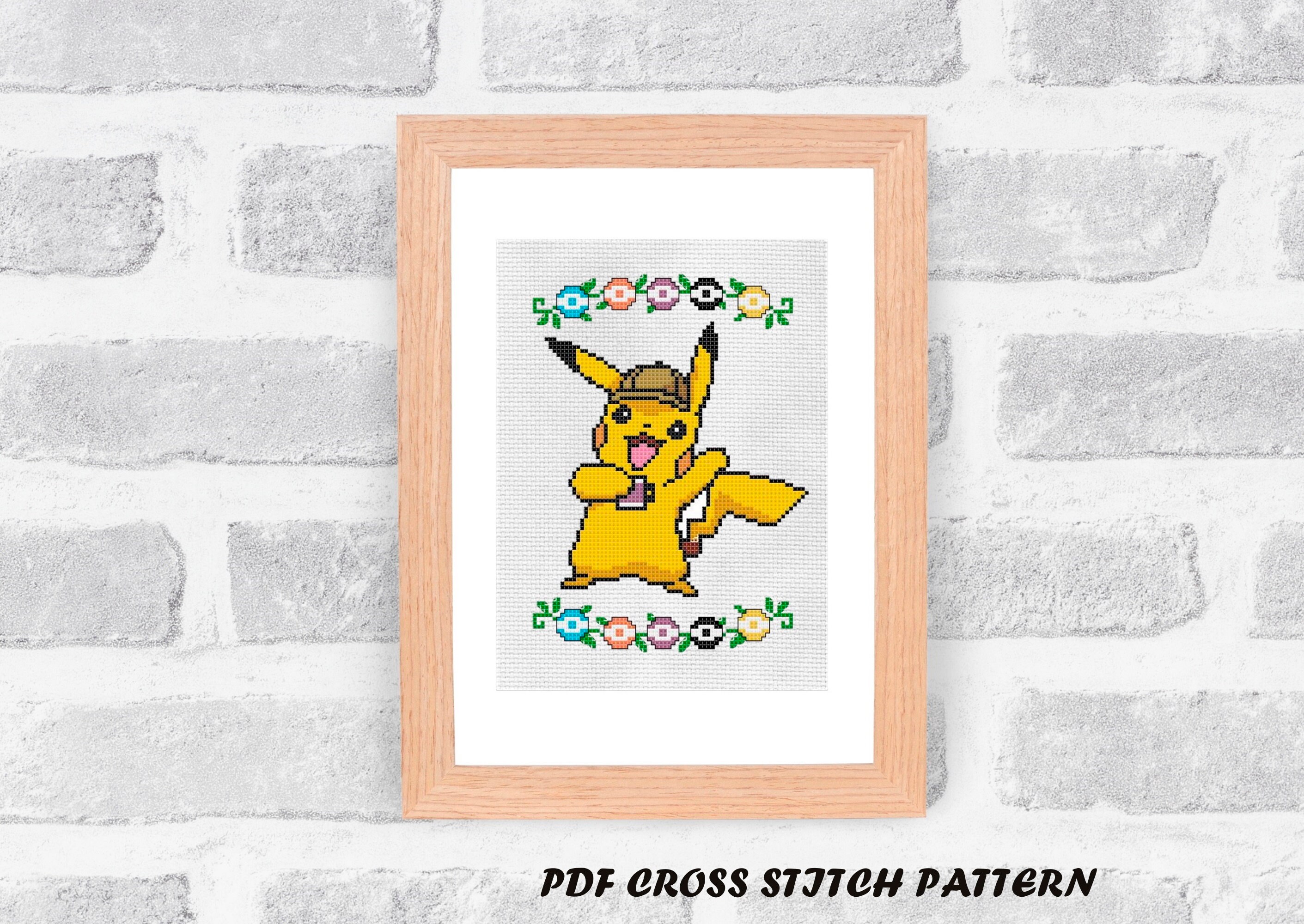 Pikachu Heart - Pokemon - Cross Stitch Pattern PDF Downloadable