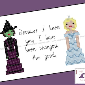 Wicked inspired Cross Stitch - PDF Pattern - INSTANT DOWNLOAD