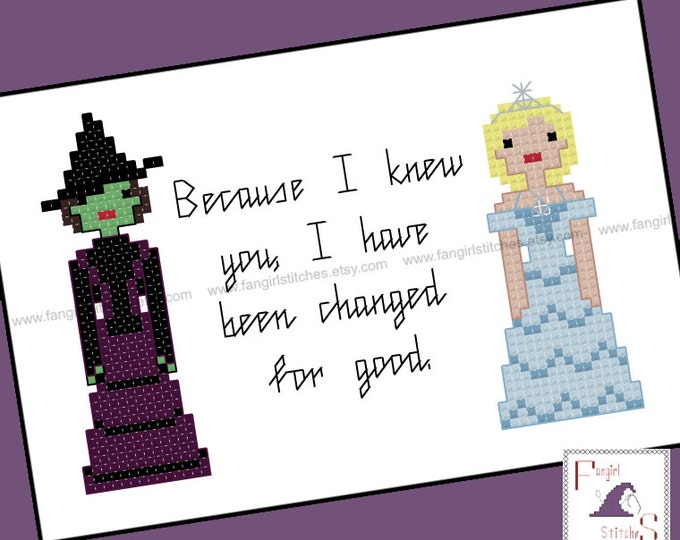 Wicked inspired Cross Stitch - PDF Pattern - INSTANT DOWNLOAD