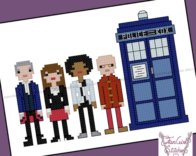 Twelfth Doctor with his Companions themed Cross Stitch - PDF pattern - INSTANT DOWNLOAD