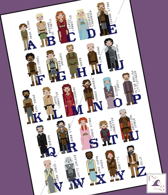 Buy Game Of Thrones Themed Alphabet Of Characters Cross Stitch PDF.