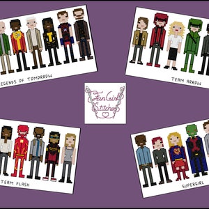 Arrowverse Themen Kreuzstichmuster set - PDF-Muster - INSTANT DOWNLOAD