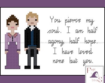 Jane Austen's Persuasion Characters and Quote cross stitch pattern - PDF pattern - INSTANT Download