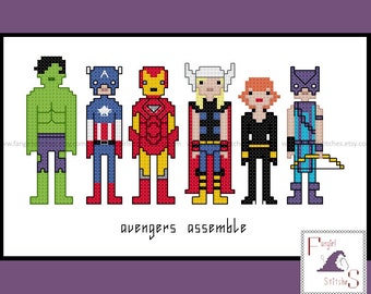 Avengers Assemble cross stitch pattern - PDF pattern - INSTANT DOWNLOAD