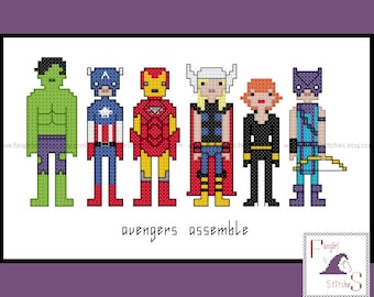 Avengers Assemble cross stitch pattern - PDF pattern - INSTANT DOWNLOAD