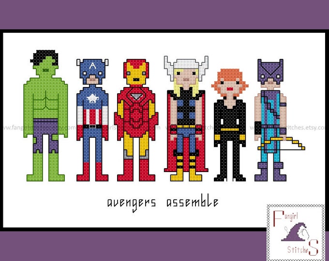 Avengers Assemble cross stitch pattern - PDF pattern - INSTANT DOWNLOAD