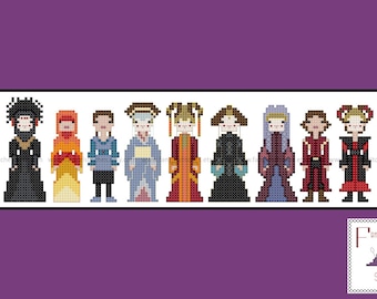 Amidala Padme Star Wars Episode 1 Phantom Menace Cross Stitch - PDF Pattern - INSTANT Download