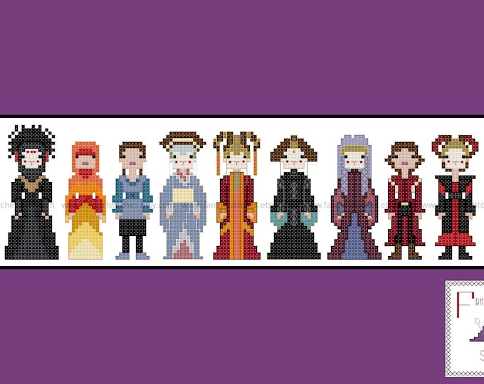 Amidala Padme Star Wars Episode 1 Phantom Menace Cross Stitch - PDF Pattern - INSTANT Download