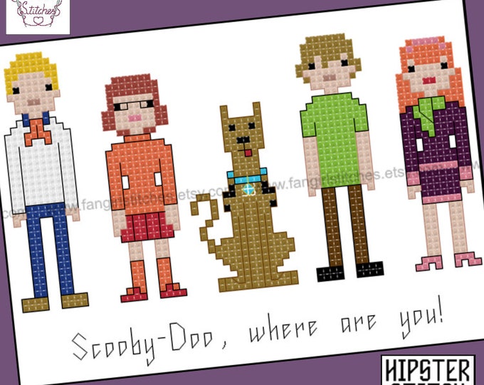 Cartoon themed cross stitch pattern - PDF Pattern - INSTANT Download - S.D