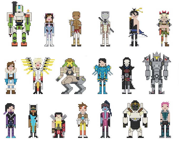 Overwatch themed Cross Stitch - PDF pattern - INSTANT DOWNLOAD