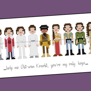 Star Wars themed Princess Leia cross stitch - PDF Pattern - INSTANT Download