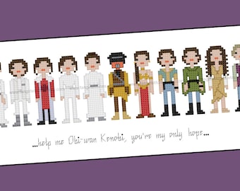 Star Wars themed Princess Leia cross stitch - PDF Pattern - INSTANT Download