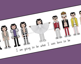 Freddie Mercury counted cross stitch - PDF Pattern - INSTANT DOWNLOAD