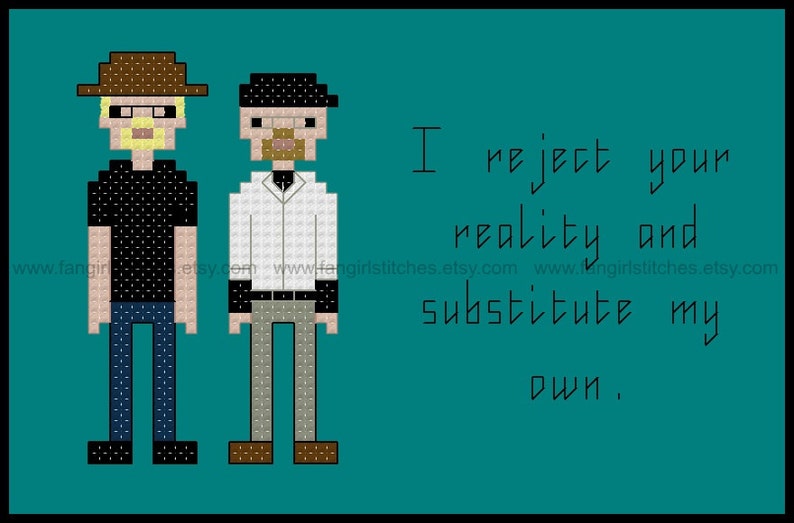 MythBusters Inspired Characters and Quote cross stitch pattern PDF pattern INSTANT Download image 2