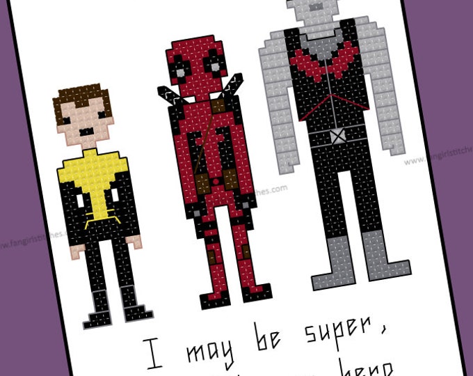 Deadpool Inspired cross stitch pattern