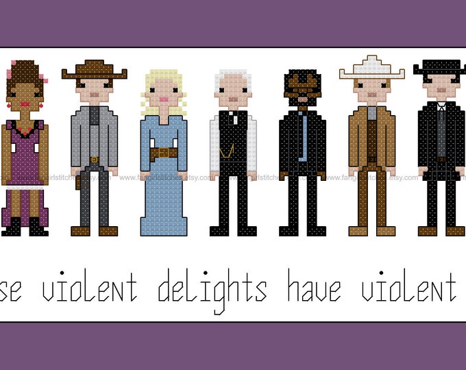 Westworld themed cross stitch pattern - PDF pattern - INSTANT DOWNLOAD