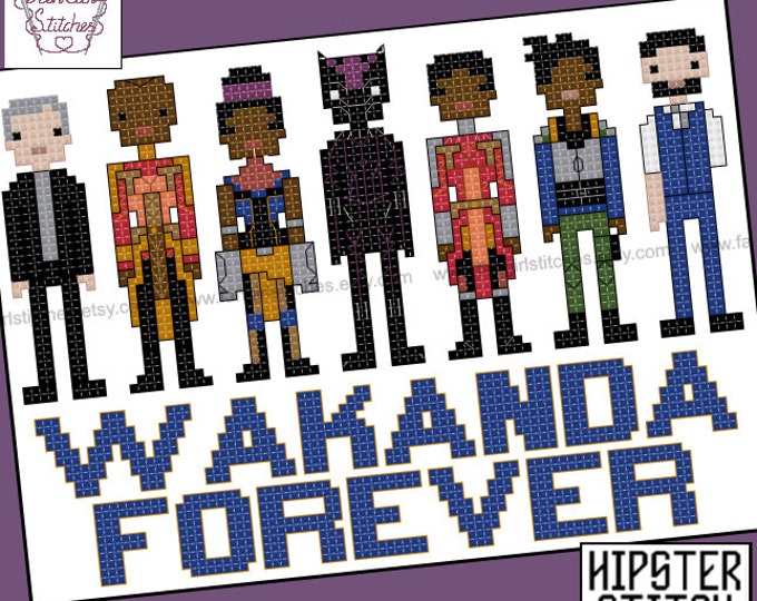 Black Panther Inspired Cross Stitch pattern - PDF Pattern - INSTANT DOWNLOAD