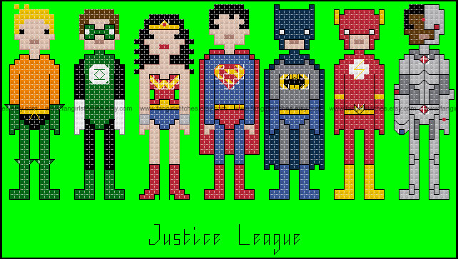 Justice League Superhero Themed Cross Stitch Pdf Pattern Instant Download