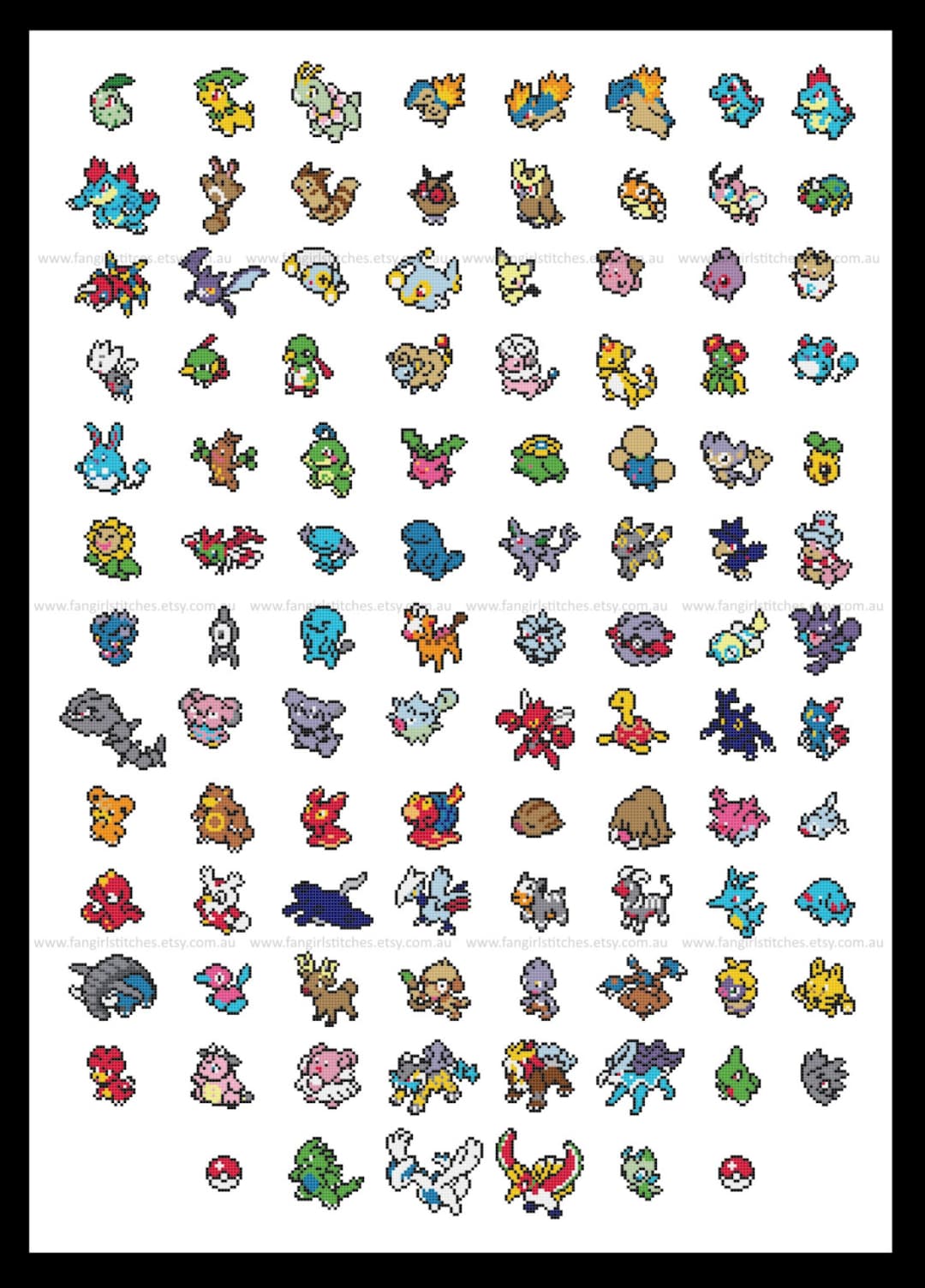 All Pokemon Generations Cross Stitch Patterns