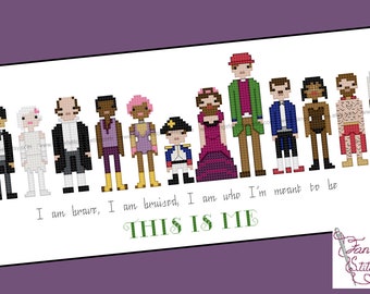 The Greatest Showman inspired This Is Me Cross Stitch - PDF pattern - INSTANT DOWNLOAD