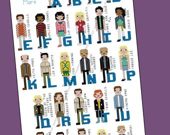 Veronica Mars inspired character alphabet cross stitch - PDF Pattern - INSTANT DOWNLOAD