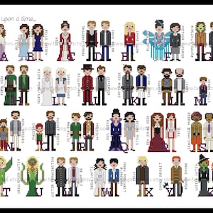 Once Upon A Time inspired Character Alphabet Cross Stitch - PDF Pattern - INSTANT DOWNLOAD