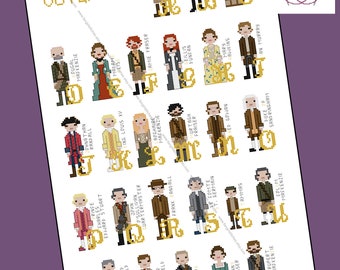 Outlander Alphabet themed cross stitch pattern - PDF pattern - INSTANT DOWNLOAD