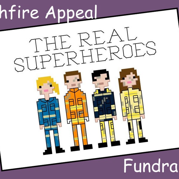 The Real Superheroes - Bushfire Charity Cross Stitch Pattern - PDF Pattern - INSTANT DOWNLOAD