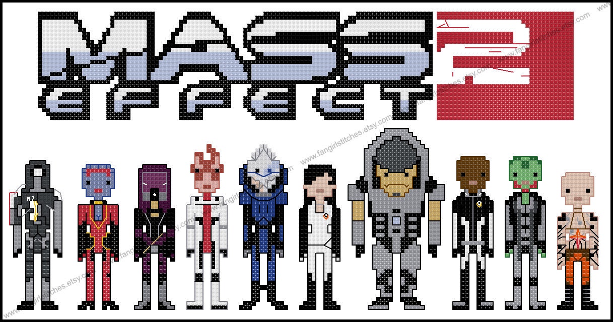 Mass Effect 2 Two themed cross stitch - PDF Pattern ...