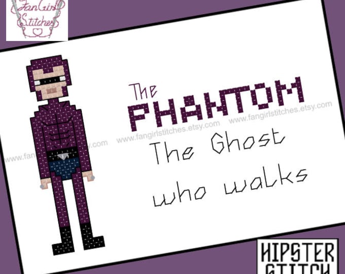 The Phantom themed Cross Stitch - PDF pattern - INSTANT DOWNLOAD