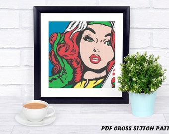 Unofficial Rogue Counted Cross Stitch - Iconic Pop Art Imagery - PDF Pattern - INSTANT DOWNLOAD