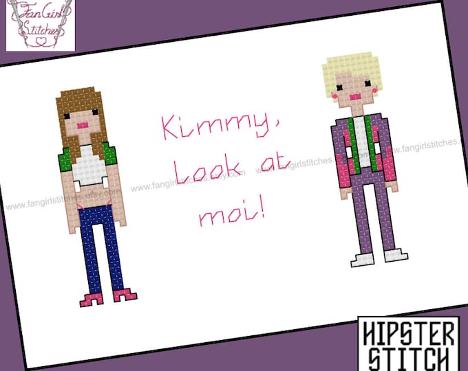 Kath and Kim inspired cross stitch pattern - PDF Pattern - INSTANT DOWNLOAD