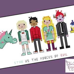 Star vs the Forces of Evil themed cross stitch pattern - PDF pattern - INSTANT DOWNLOAD