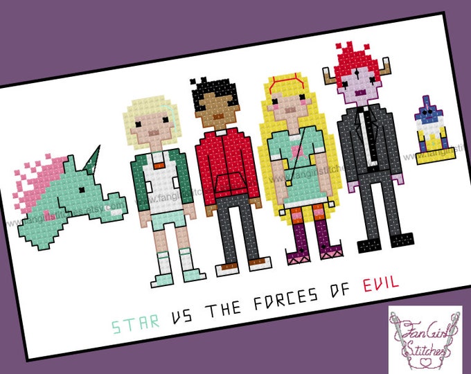 Star vs the Forces of Evil themed cross stitch pattern - PDF pattern - INSTANT DOWNLOAD