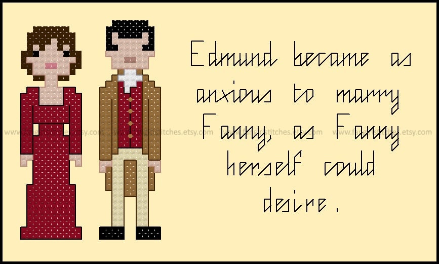 Jane Austen S Mansfield Park Characters And Quote Cross Stitch Pattern Pdf Pattern Instant Download