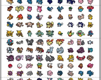 Gotta Catch 'em All 151 Original Pokemon Parody Cross Stitch Pattern - Instant Download PDF