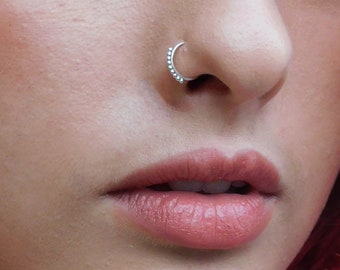 silver Nose ring Hoop, thin nose ring , nose ring jewelry, Delicate nose ring, nostril ring, Indian nose ring, nose septum piercing, tribal