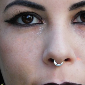 White gold moon septum piercing. 14 karat gold.  Free nickel alergy