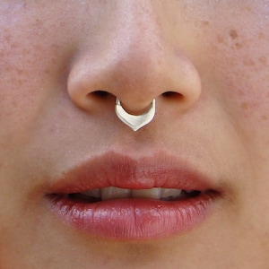 Silver septum, boho piercing ring , tribal tragus helix daith piercing