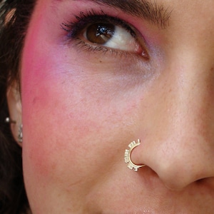 Gold nose ring, septum ring, 14k gold nose hoop, septum piercing, nose hoop, nose ring, septum, tragus, Indian nose ring, boho nose ring
