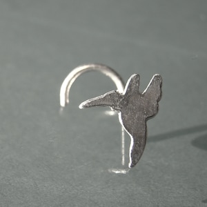 Silver Nose stud, Hummingbird jewelry, bird nose stud, nose pin, birds jewelry, nostril stud, big nose stud, nose stud, tragus studs, helix