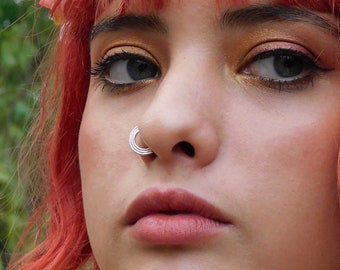 Tribal nose ring, nose piercing, nostril ring, Indian nose ring, septum ring, big nose ring, nose hoop, Gypsy nose ring, Silver nose ring,